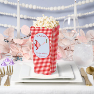 Red Gingham 1st Birthday 3 Photo Favour Box