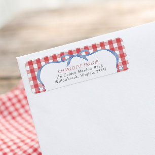 Red Gingham All American Return Address