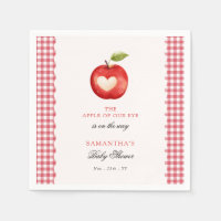 Red Gingham Apple of Our Eye Baby Shower