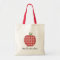 Red Gingham Apple Teacher Tote Bag
