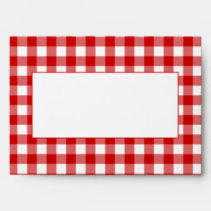 Red Gingham Baby-Q Barbecue BBQ Baby Shower Envelope
