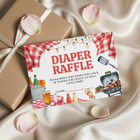 Red Gingham Baby-Q Diaper Raffle Ticket