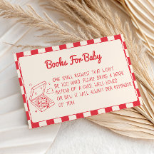 Red Gingham Baby Shower Books for Baby