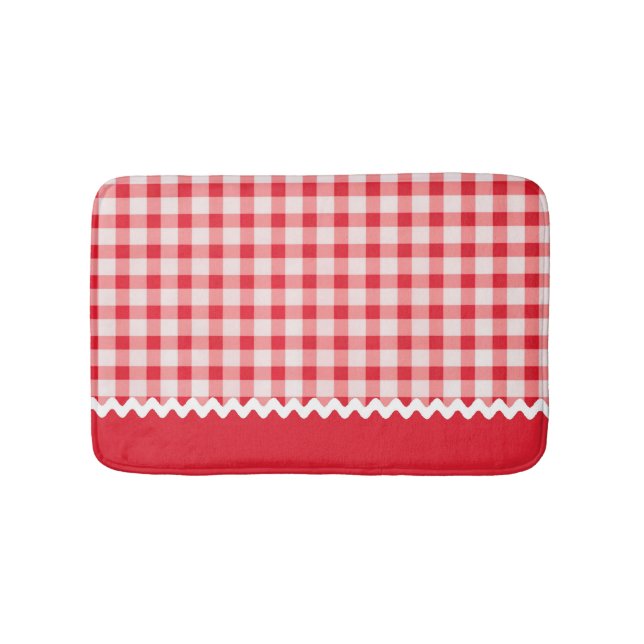 Red Gingham Bath Mat (Front)
