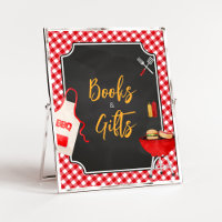 Red Gingham BBQ Baby Shower Books and Gifts