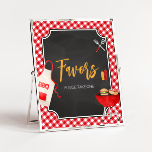 Red Gingham BBQ Baby Shower Favours Poster