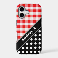 Red Gingham Black Polka Dot iPhone 5 Case