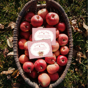 Red Gingham Boho Apple Books For Baby Shower Enclosure Card