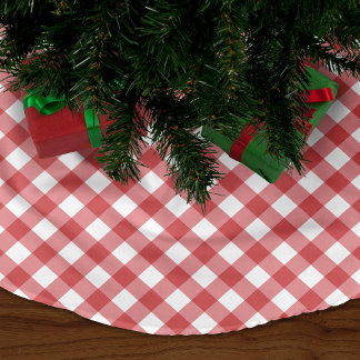 Red Gingham Brushed Polyester Tree Skirt