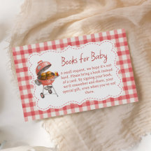 Red Gingham Burger BBQ Baby Shower Books For Baby