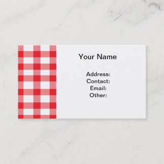 Red Gingham Business Card