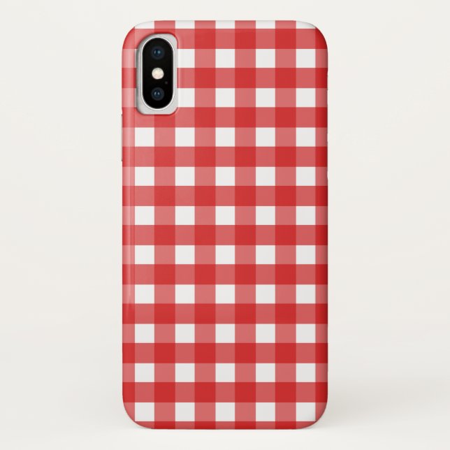 Red gingham Case-Mate iPhone case (Back)