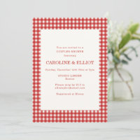 Red Gingham Check Couples Shower Celebration