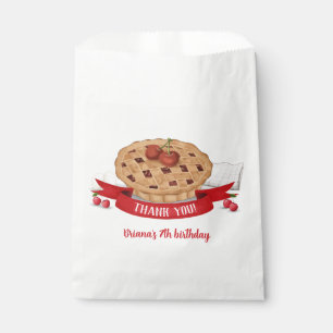 Red Gingham Cherry Cutie Pie Birthday Party Favour Bags