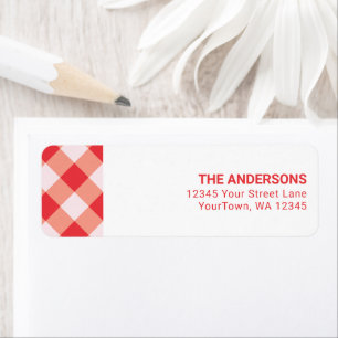 Red Gingham Christmas Holiday Return Address