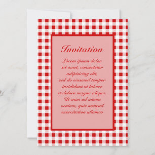 Red Gingham + Custom Colour Invitation