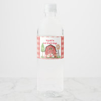 Red Gingham Farm First Birthday Drink Label