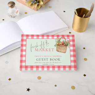 Red Gingham Fresh off the Market Bridal Shower Guest Book