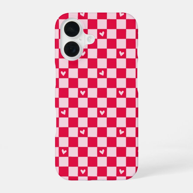 Red Gingham Heart Phone Case (Back)