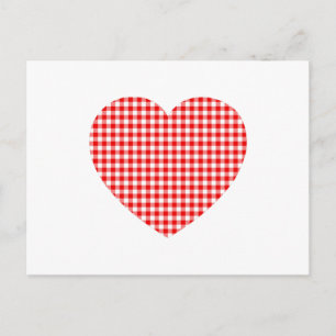Red Gingham Heart Postcard