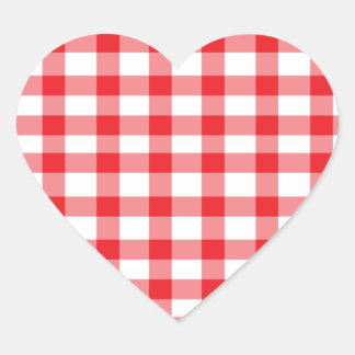 Red Gingham Heart Sticker