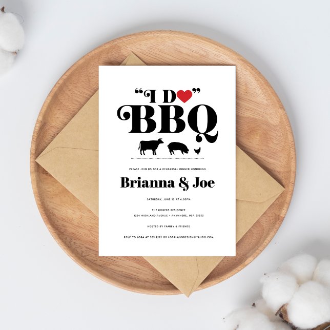 Red Gingham I Do BBQ Rehearsal Dinner Invitation (Creator Uploaded)