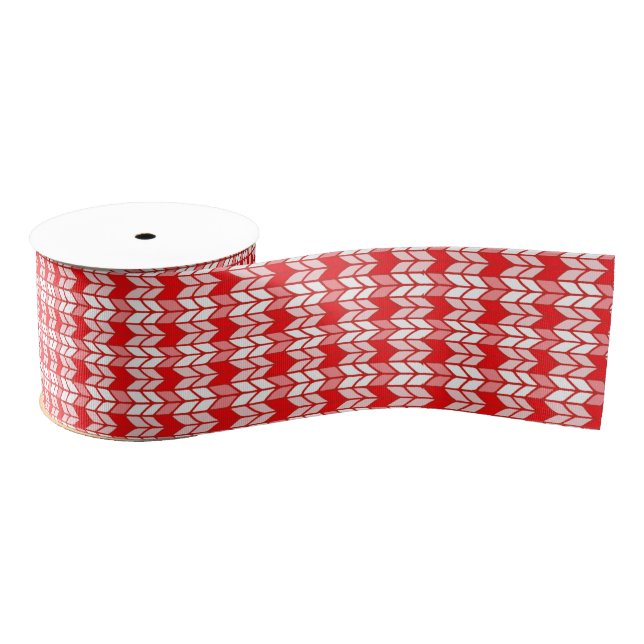 RED GINGHAM KNIT 3" Wide Grosgrain Ribbon (Spool)