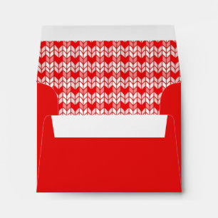 RED GINGHAM KNIT A2 Envelope (note cards) / Red