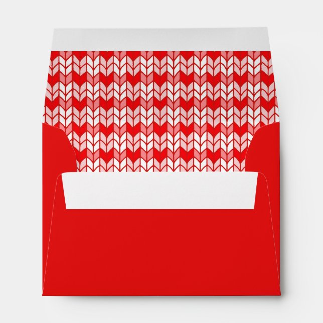 RED GINGHAM KNIT A6 Envelope (4x6 cards) / Red (Back (Bottom))