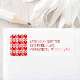 RED GINGHAM KNIT Return Address Labels 