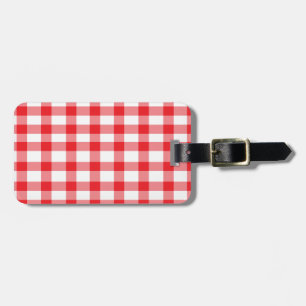 Red Gingham Luggage Tag