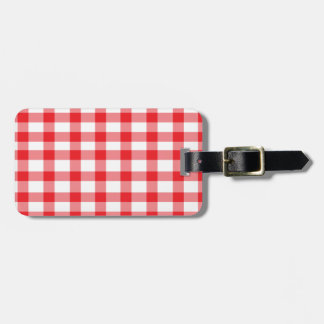 Red Gingham Luggage Tag