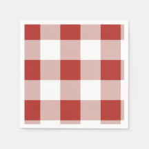 Red Gingham Paper Napkin | Red Plaid Party Supply