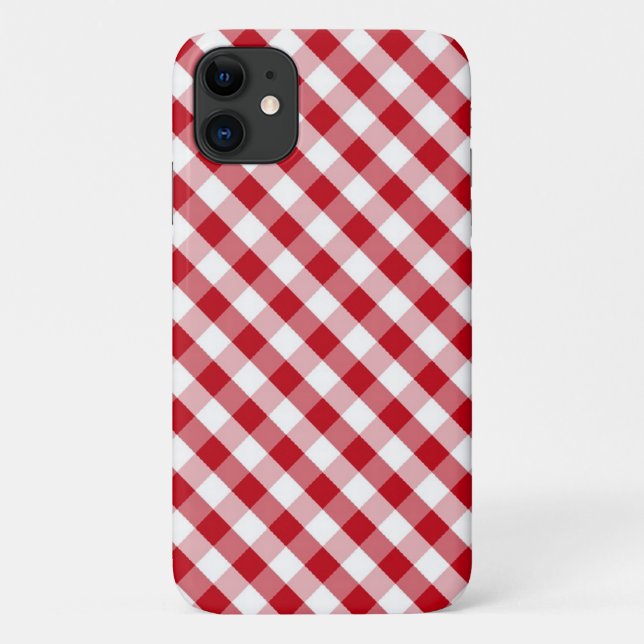 Red Gingham Pattern Case-Mate iPhone Case (Back)