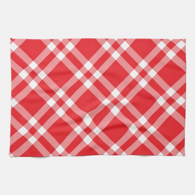 Red Gingham Pattern Tea Towel (Horizontal)