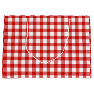 Red Gingham Picnic Baby-Q Barbecue BBQ Large Gift Bag