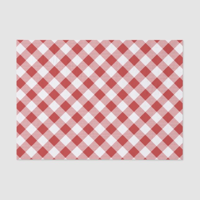 Red Gingham Picnic Tissue Paper – BBQ Cookout Birt (Front)