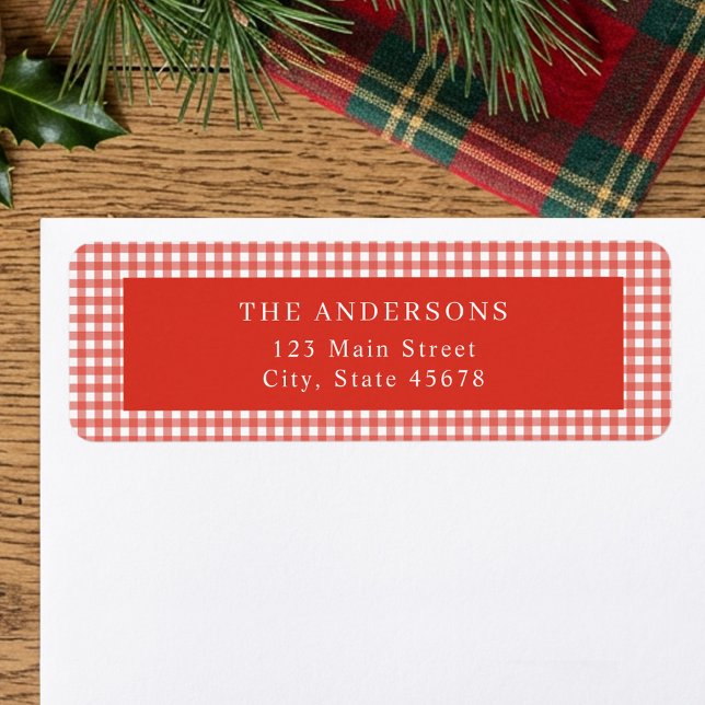 Red Gingham Return Address (Creator Uploaded)