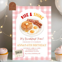 Red Gingham Rise and Shine Breakfast Birthday