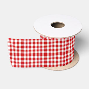Red Gingham Satin Ribbon