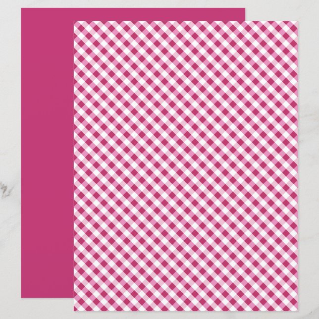 Red Gingham Scrapbook Paper (Front/Back)
