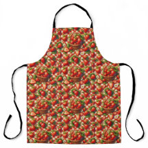 Red Gingham Strawberry Seamless Pattern