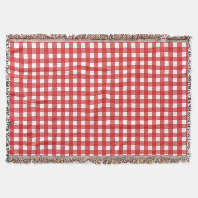 Red gingham throw blanket (Front)