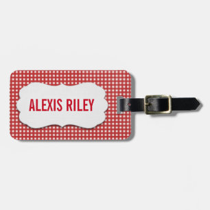 red gingham with beveled tag