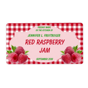 Red Gingham with Raspberries Jam or Food