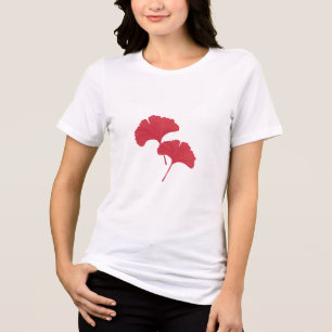 Red Ginkgo Leaves Tri-Blend Shirt