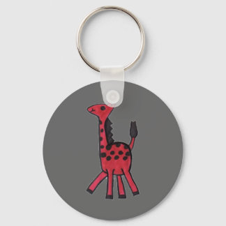 Red Giraffe Keychain