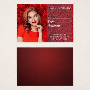 Red Girl Roses Gift Certificate 