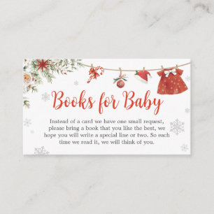 Red Girl Santa Christmas Baby Books for Baby Enclosure Card
