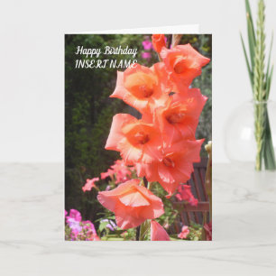 Red Gladioli Flowers Template